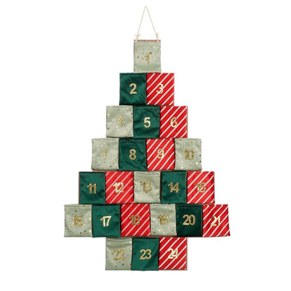 Adventskalender kerstboom vilt groen 72x51 cm