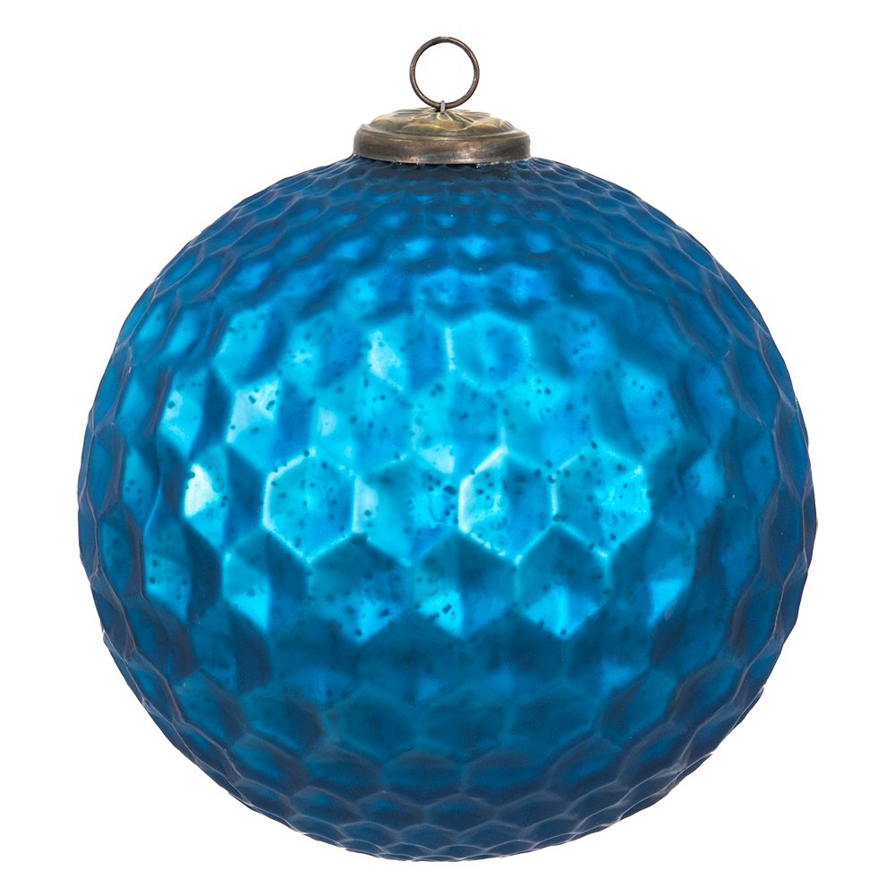 Kerstbal XL Ø 25 cm blauw glas