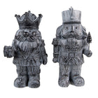 Notenkraker beeldjes 21 cm grijs polyresin set van 2