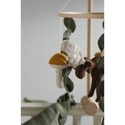Babymobiel rendier 21,5x40 cm groen bruin wit mosterd