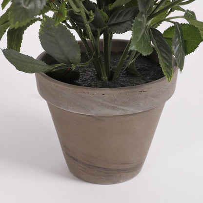 Kunstplant rozenstruik wit 33 cm