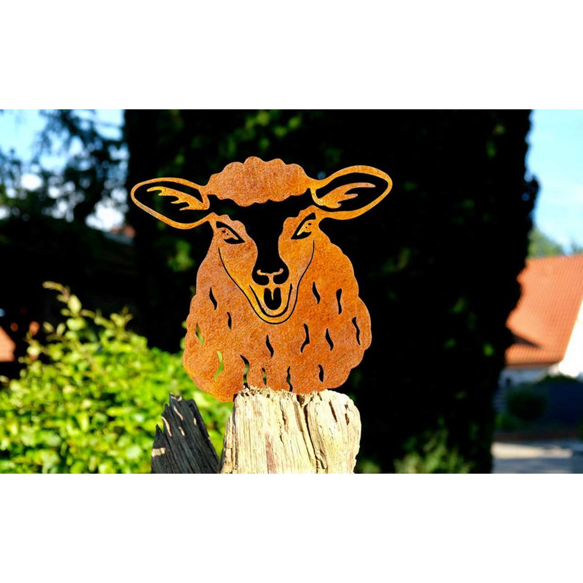 Decoratie schaap roest 23,7x24,4x0,2 cm staal