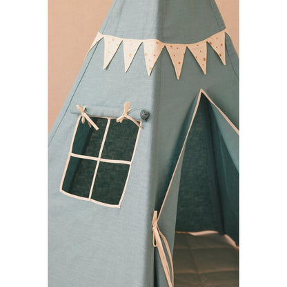 Gold Star Tipi Met Guirlande En Mattenset Voor Kinderen