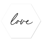 Wall hexagon love white