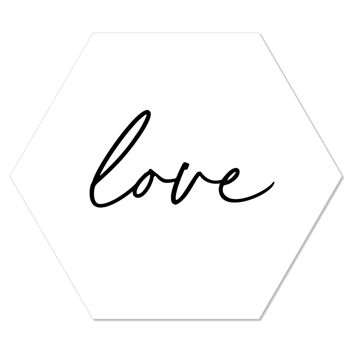 Wall hexagon love white