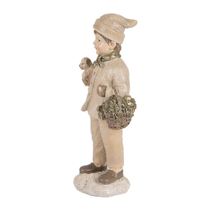 Beeld kind 9x7x18 cm beige kunststof