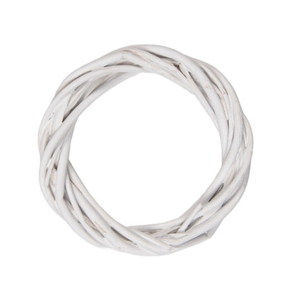 Krans Ø 10x2 cm Wit Rotan