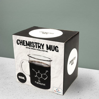 Chemiemok 400 ml glas zwart wit