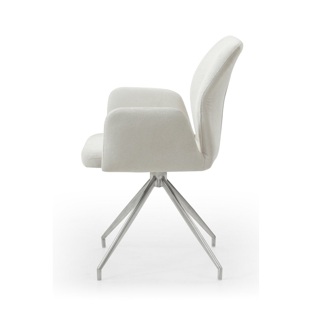Armchair with 180° swivel function cream, seat with pocket spring core
