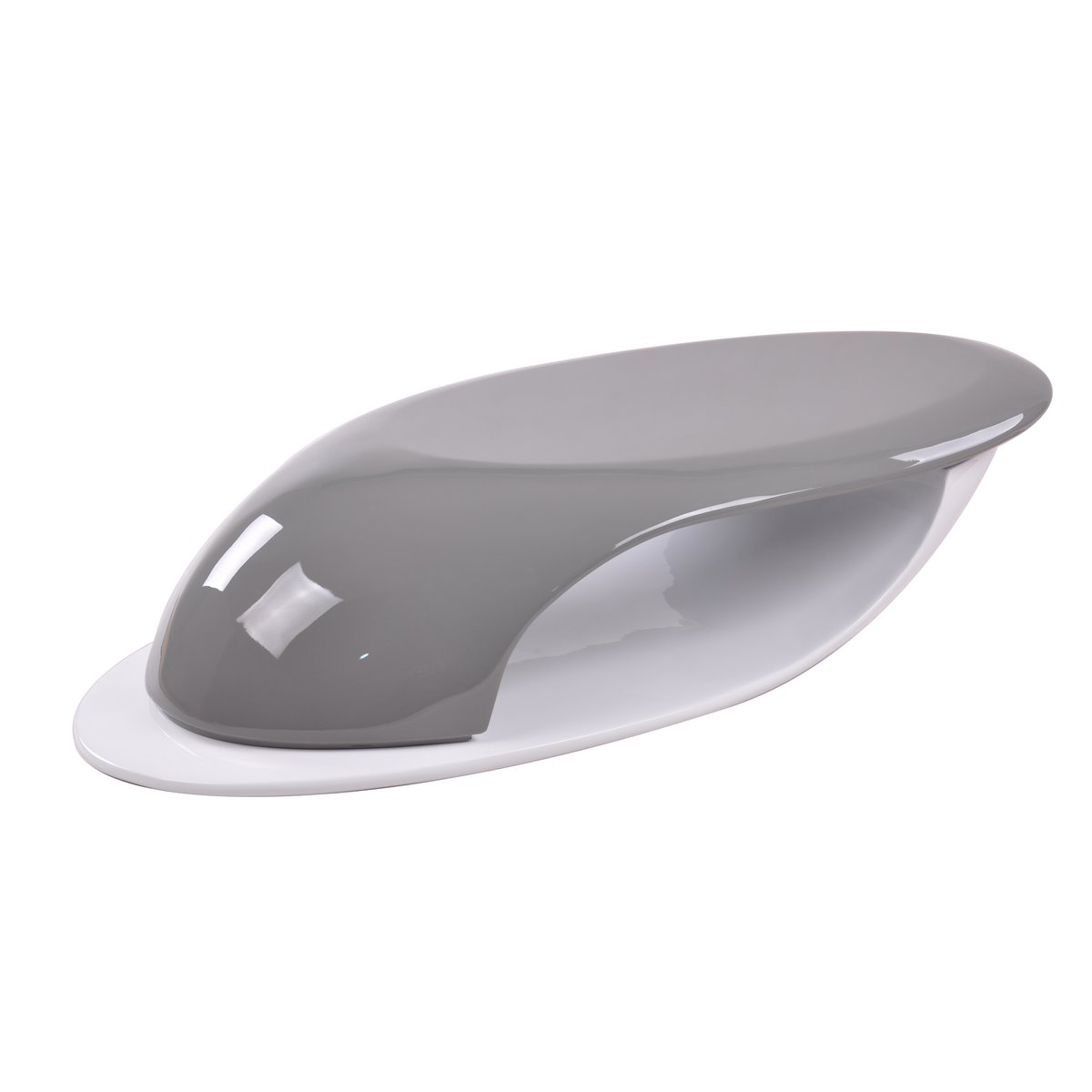 Salontafel glasvezel 130x58x30 cm grijs wit