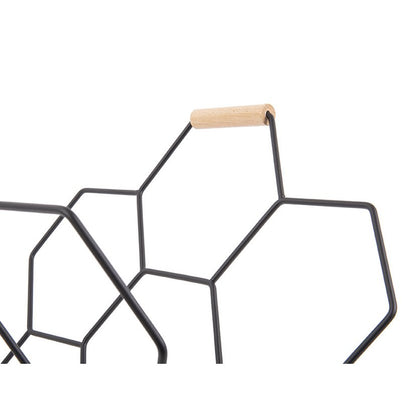 Tijdschriftenrek honingraat 40x45 cm metaal zwart