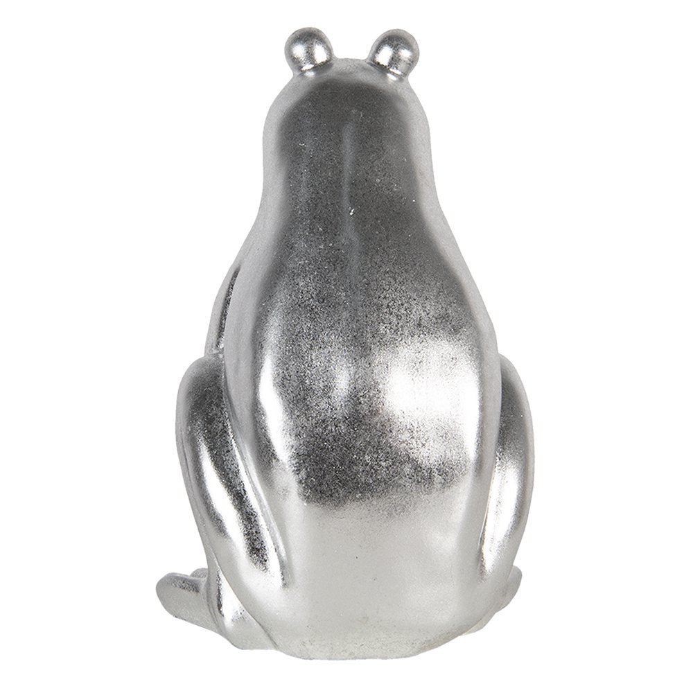 Kikker beeld 20x20x30 cm zilver kunststof