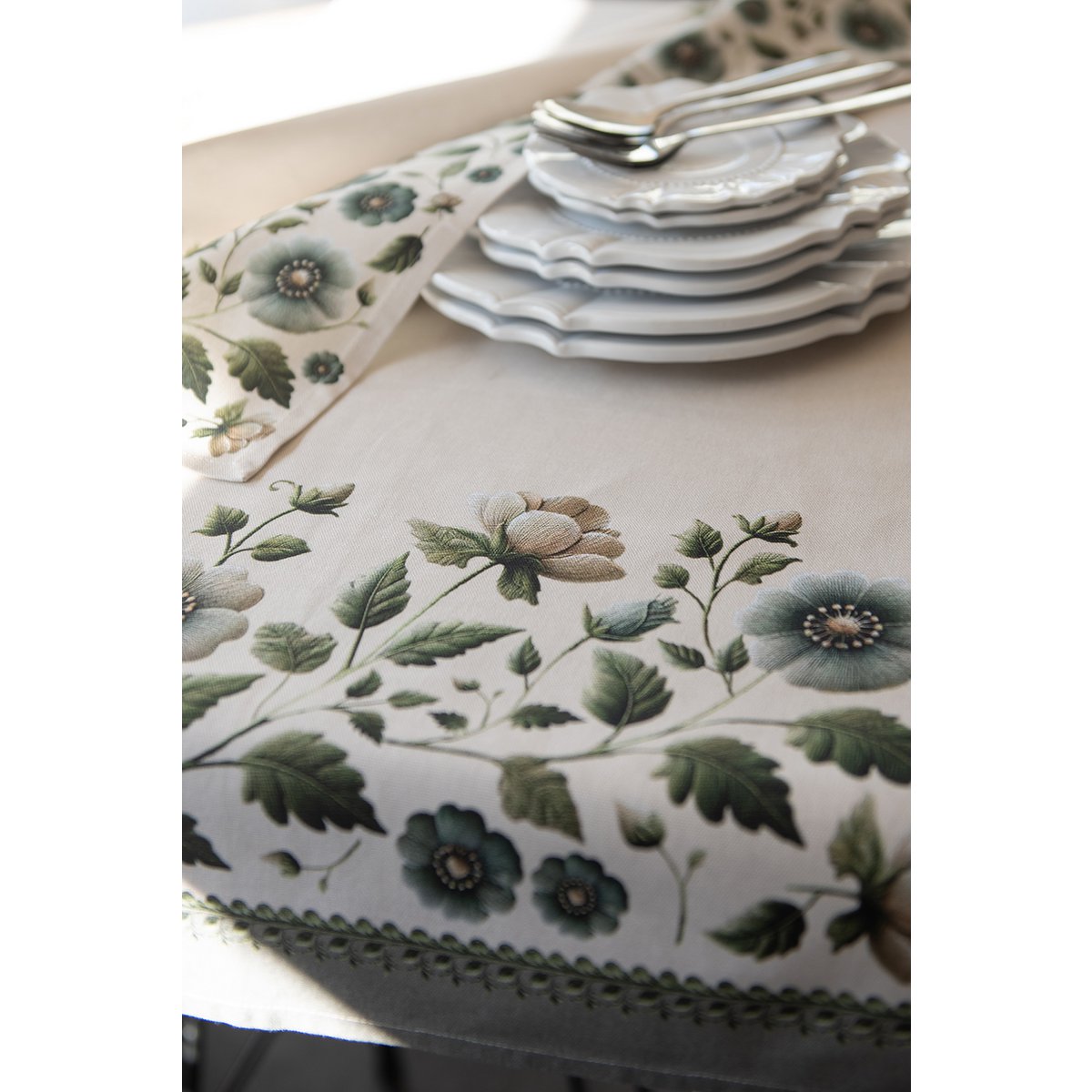 Tafelloper 50x140 cm Beige Katoen