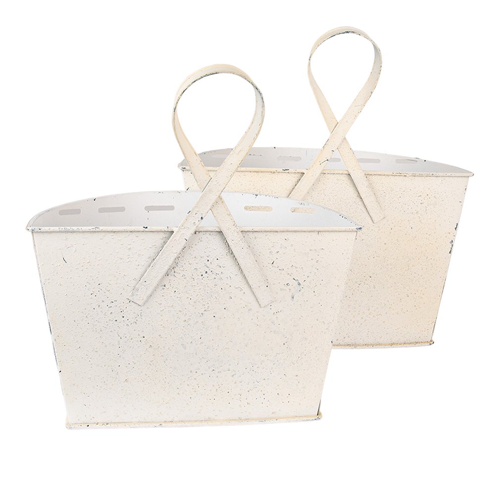 Plant holder beige iron hanging pot