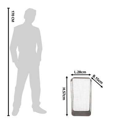 Wandrek 28x15x57 cm grijs metaal