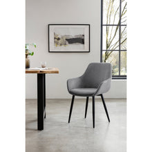 Set of 2 grey corduroy armchairs