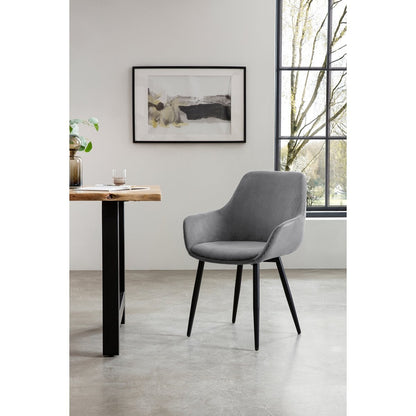 Fauteuil set 2 stuks grijs corduroy 64x86x59 cm