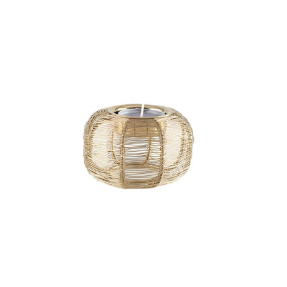 Kandelaar rond 9x9x5cm goud