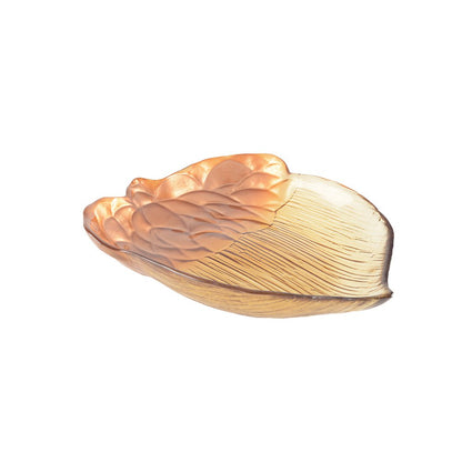 Aulica schaal amber 19x24.5x4 cm glas
