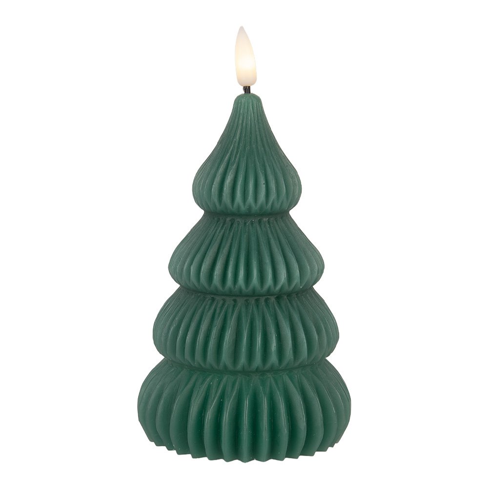 LED kaars 8x17 cm groen wax