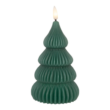 LED kaars 8x17 cm groen wax
