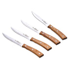 Steakmessenset 4 stuks RVS met houten handvat