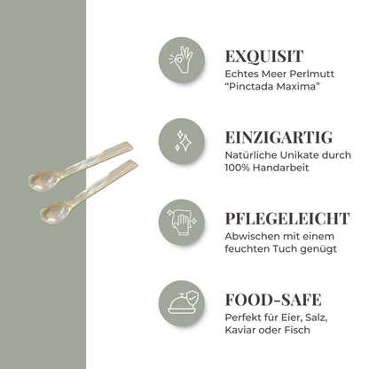 Kaviaarlepels set van 4 parelmoer 11 cm