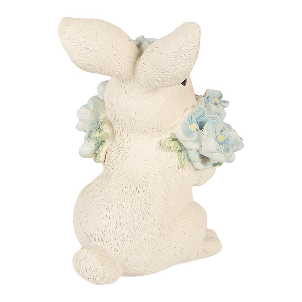 Decoration Figurine Rabbit 9x10x13 cm White Plastic