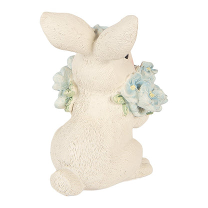 Decoration Figurine Rabbit 9x10x13 cm White Plastic