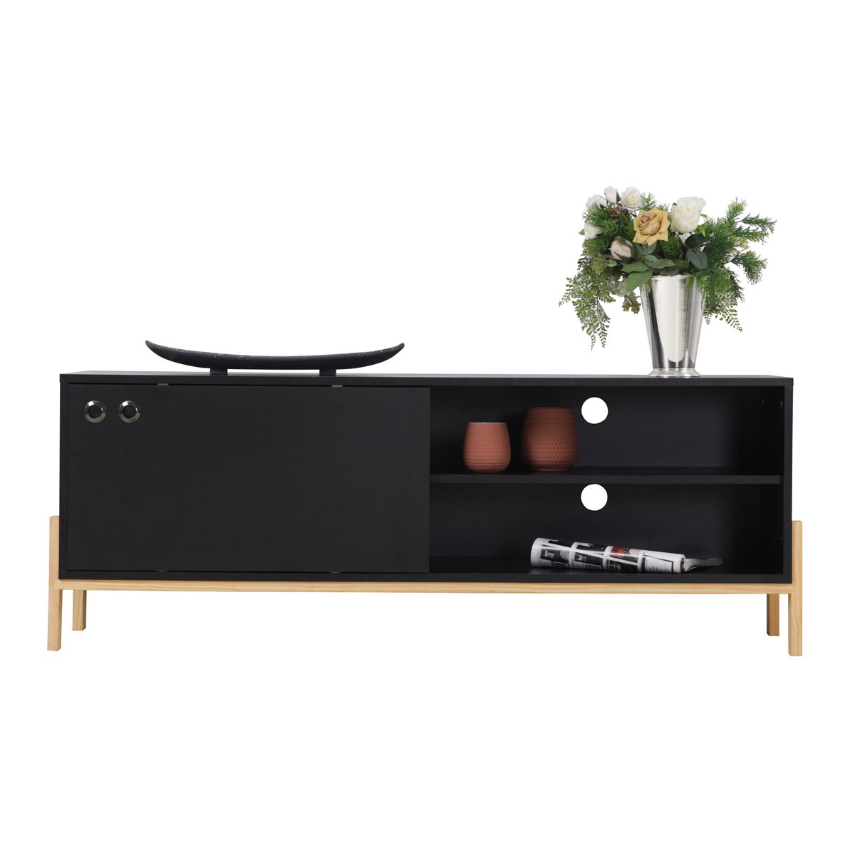 Lowboard tv meubel met schuifdeur