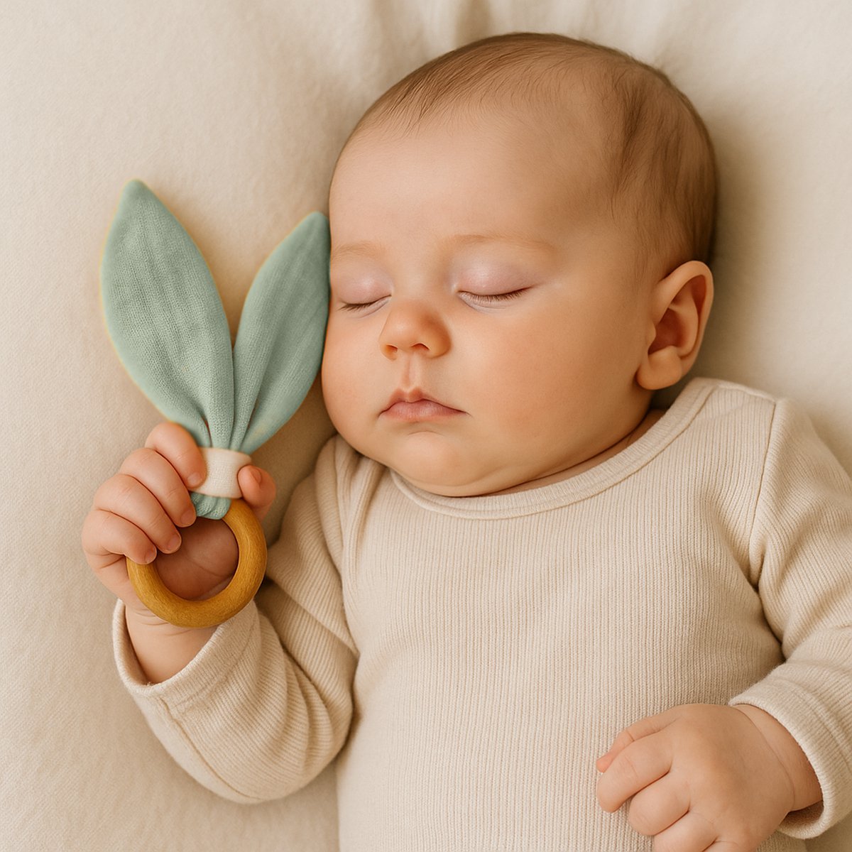 Organic cotton green teether