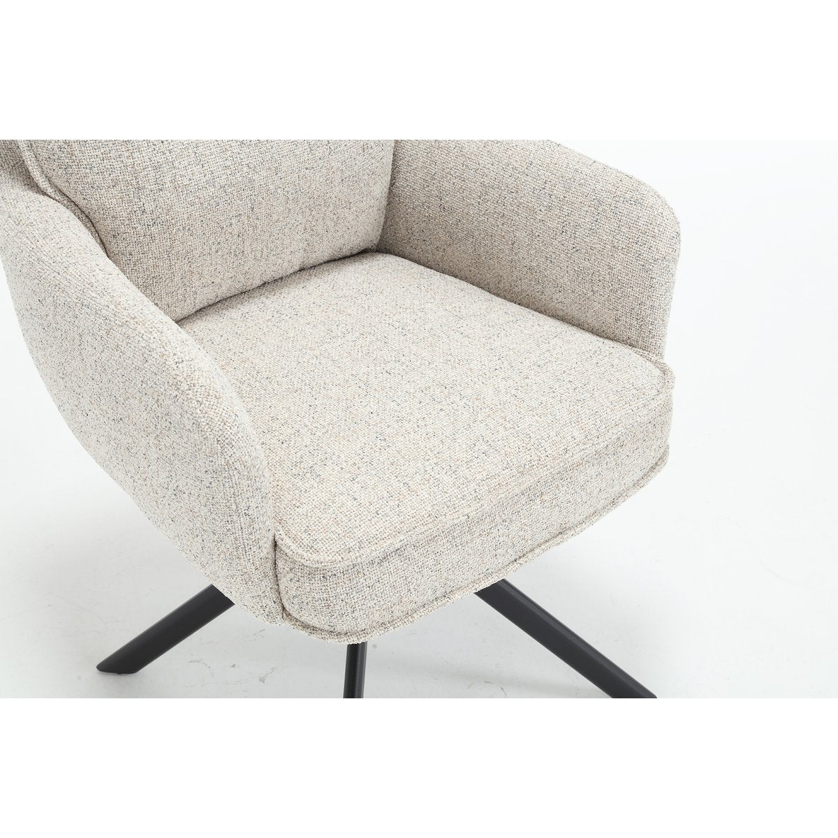 Fauteuil structuurstof beige 60x67x93 cm