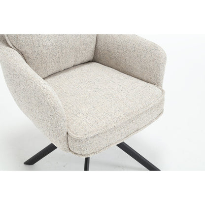 Fauteuil structuurstof beige 60x67x93 cm