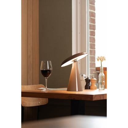Tafellamp LED bruin melamine 23 cm