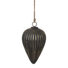 Kerstbal 15x26 cm zwart glas
