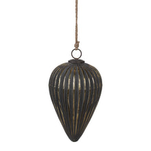 Kerstbal 15x26 cm zwart glas