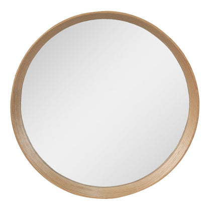 Wandspiegel Ø 50 cm bruin hout