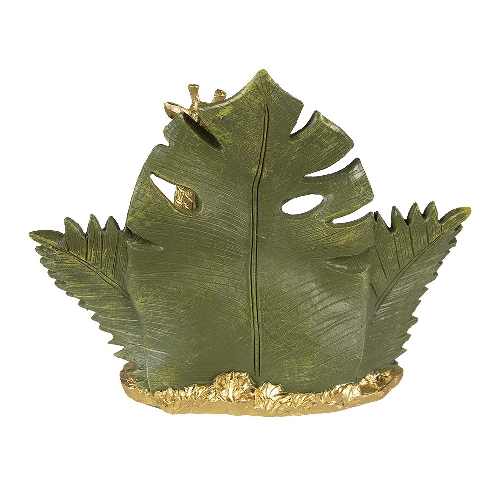 Beeld giraf 19 cm goudgroen polyresin