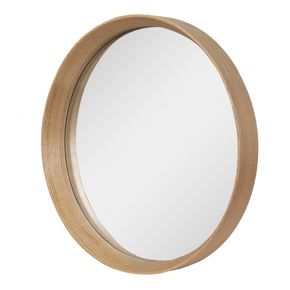 Wandspiegel Ø 50 cm bruin hout