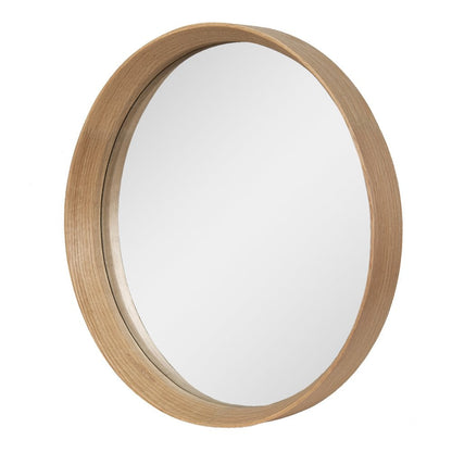 Wandspiegel Ø 50 cm bruin hout