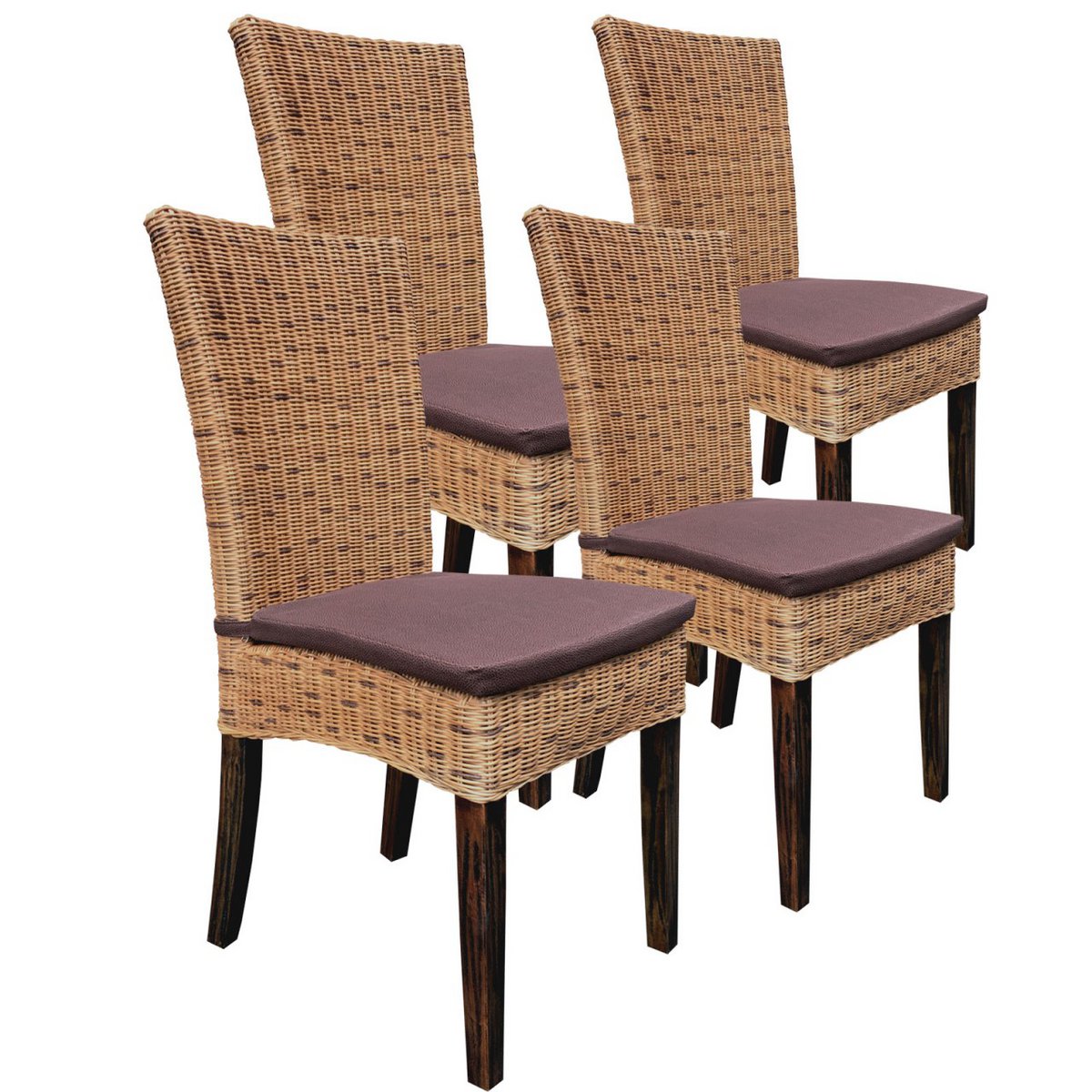 Eetkamer Stoel Rattan Set Vier Cabana Mand Stoelen Nu