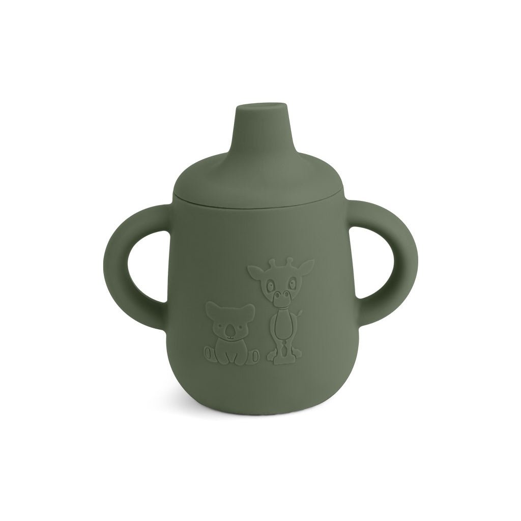 Kinderbeker siliconen 140ml stoffig groen