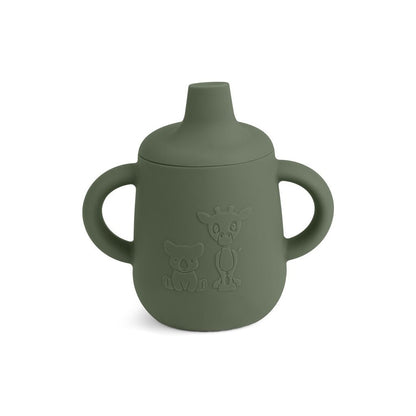 Kinderbeker siliconen 140ml stoffig groen