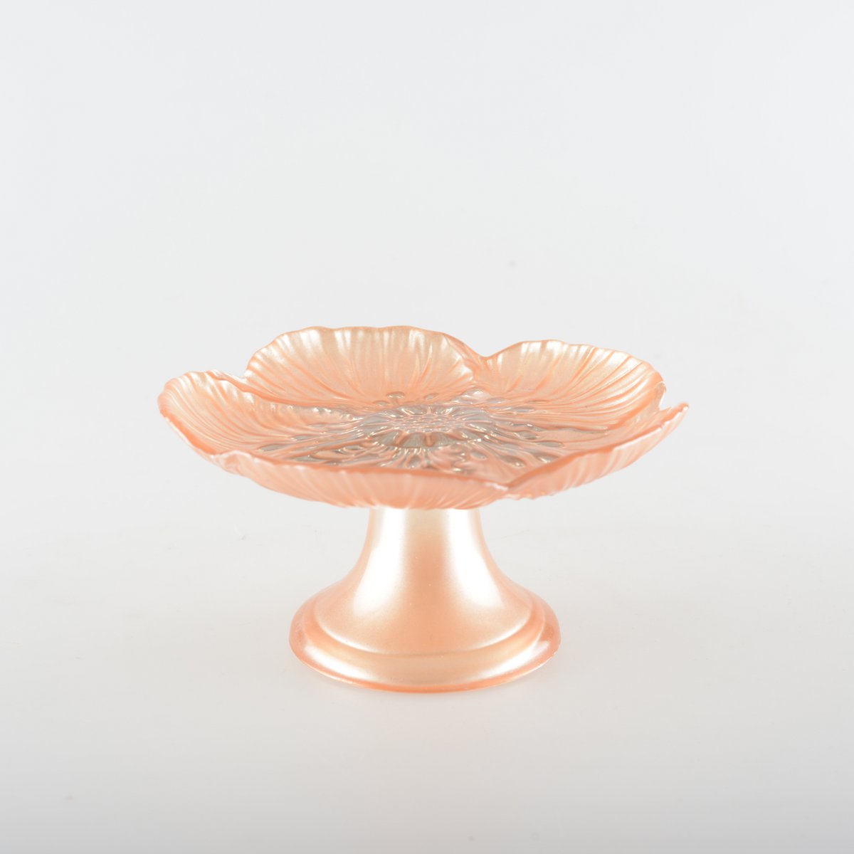 Zalmcake dienblad 16x16x2 cm roze glas