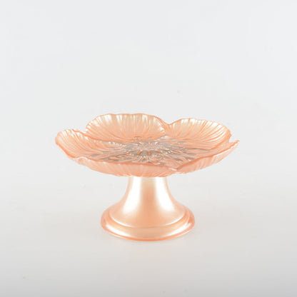 Zalmcake dienblad 16x16x2 cm roze glas