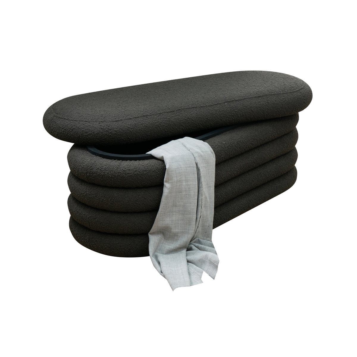 Opbergpoef 108x45x42 cm antraciet bouclé
