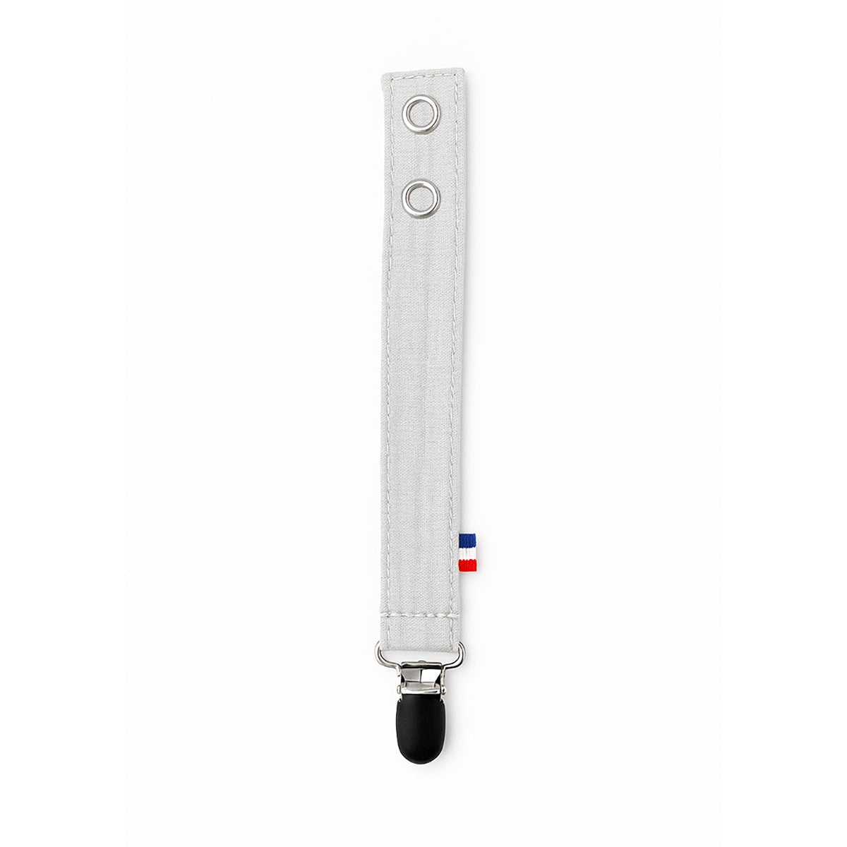 Organic cotton teddy pacifier clip white