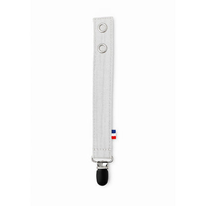 Organic cotton teddy pacifier clip white