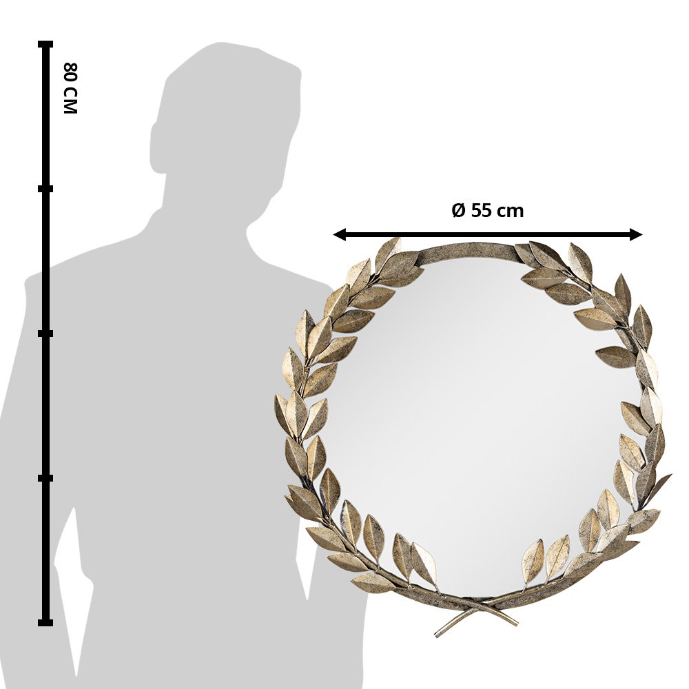 Mirror Ø 55 cm Gold-coloured iron Large mirror
