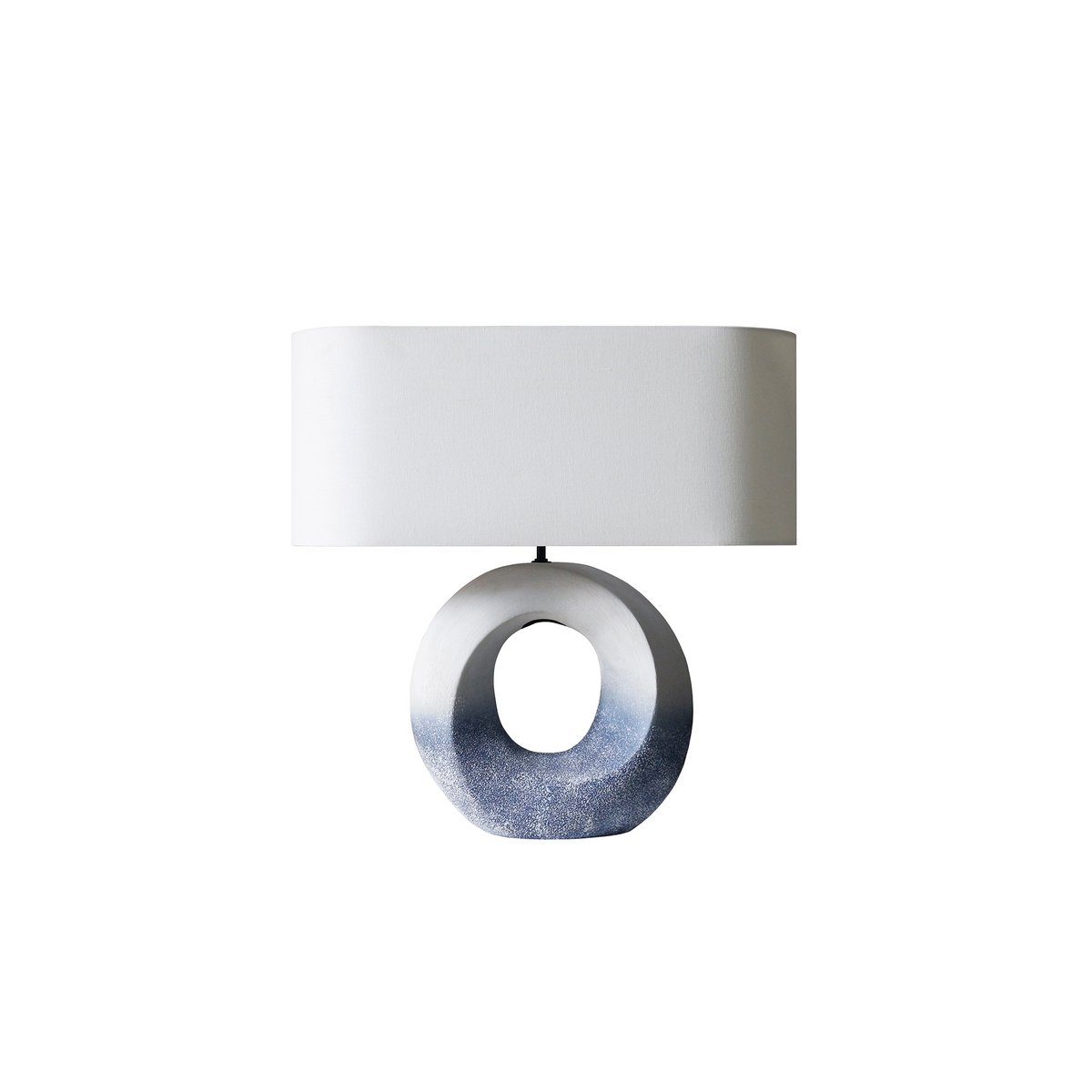 Tafellamp keramiek linnen blauw wit 31x15x25 cm